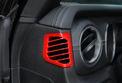 Front Side Air Vent Outlet Cover Trim for Jeep Wrangler JL Red 2 x (2018-2023)