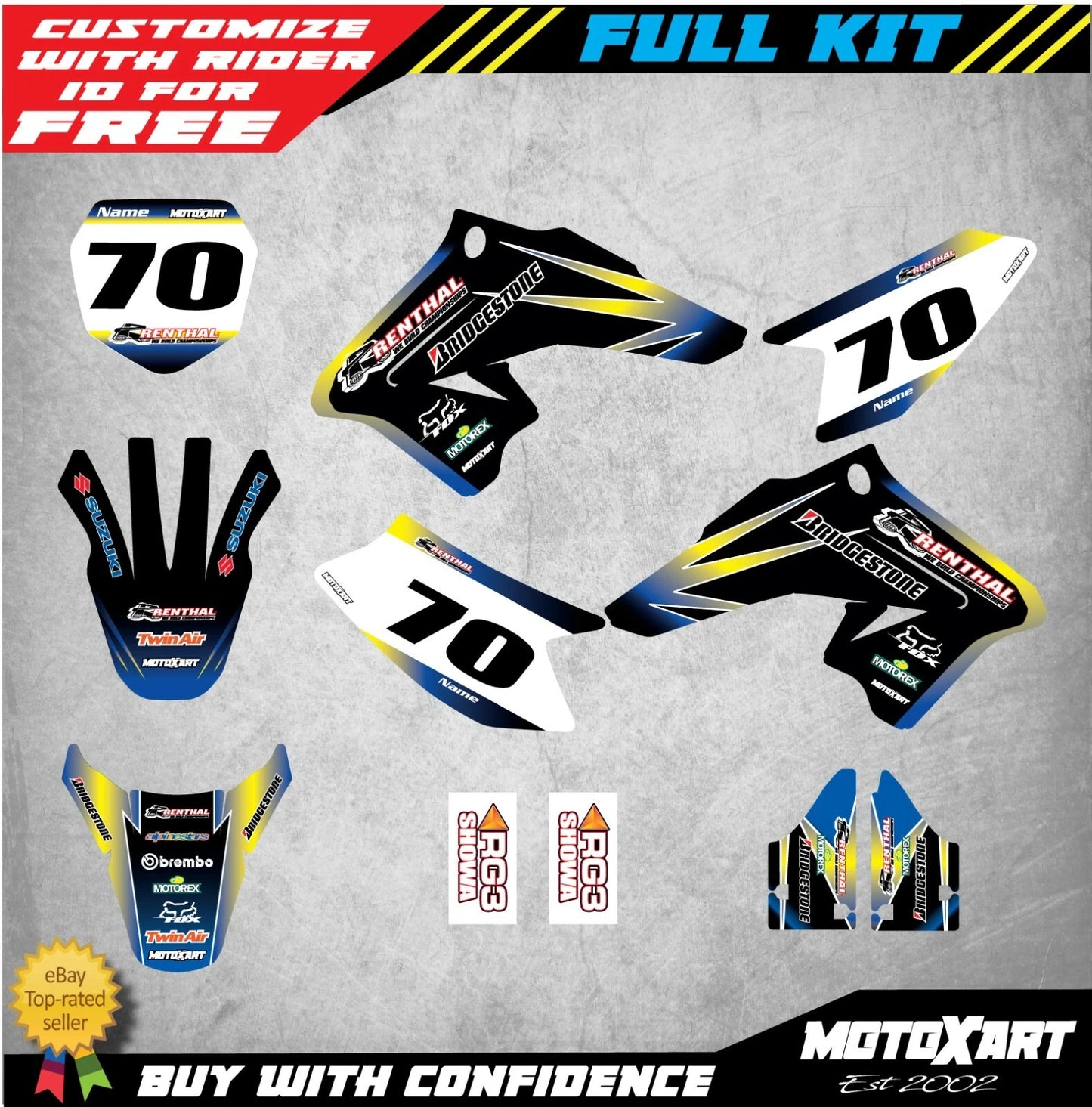 Custom Graphic Kit for Suzuki DRZ 70 (2009-2020) - Sunset Style Stickers