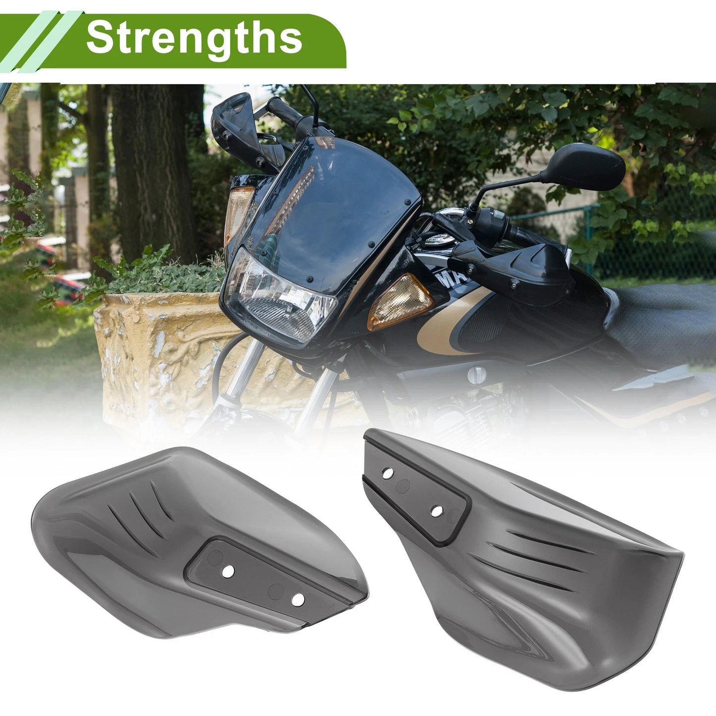1x Universal Hand Guard Knuckle Guard Protector Gray PP Plastic for Motorcycles