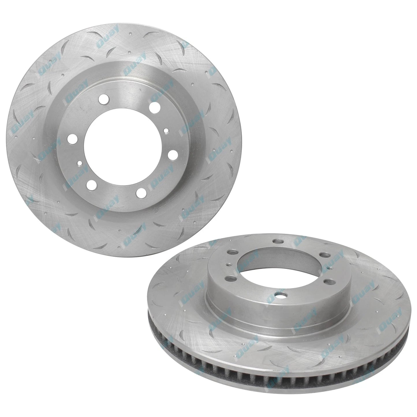 2 x Front Slotted Dimpled Disc Brake Rotors for Toyota Prado GRJ150 KDJ150 (2009-2019)