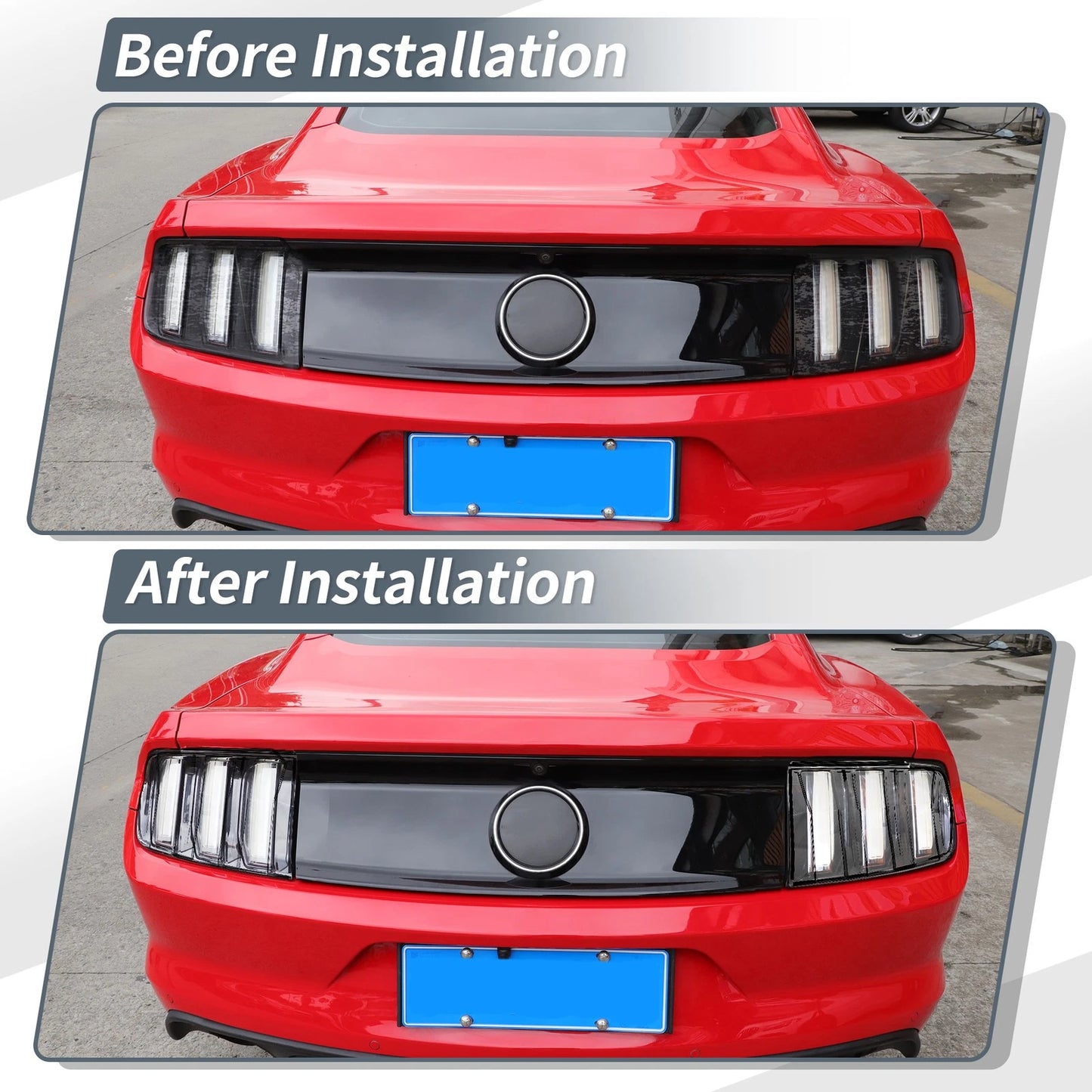 Tail Light Protector Trim Covers  for Ford Mustang (2024-2025) Smoked Black