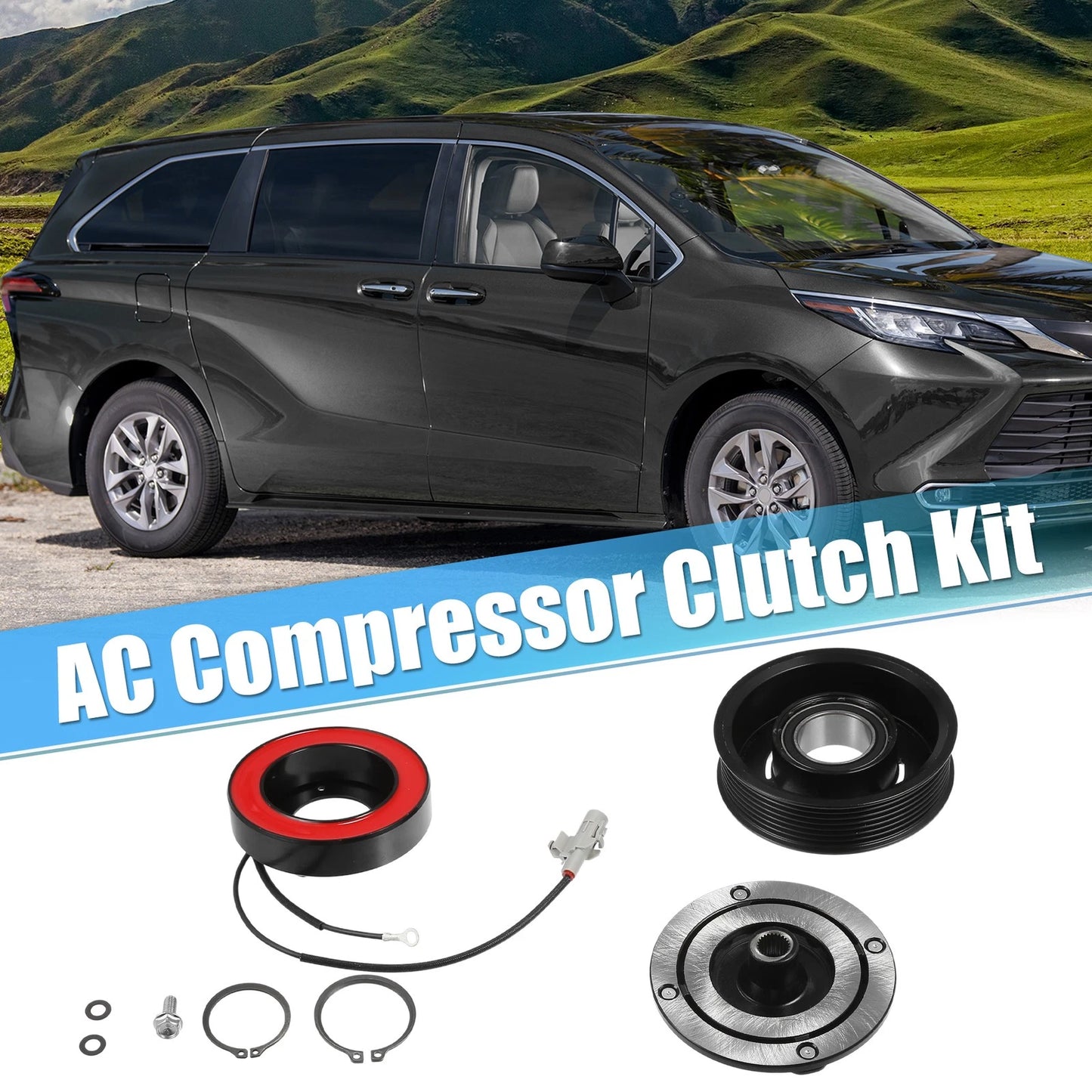 Set AC Compressor Clutch Replacement for Toyota Sienna 6Cyl 3.5L (2011–2016)