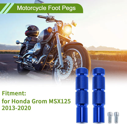 Foot Pegs Front Aluminum Alloy Blue for Honda Grom MSX125 (2013–2020)