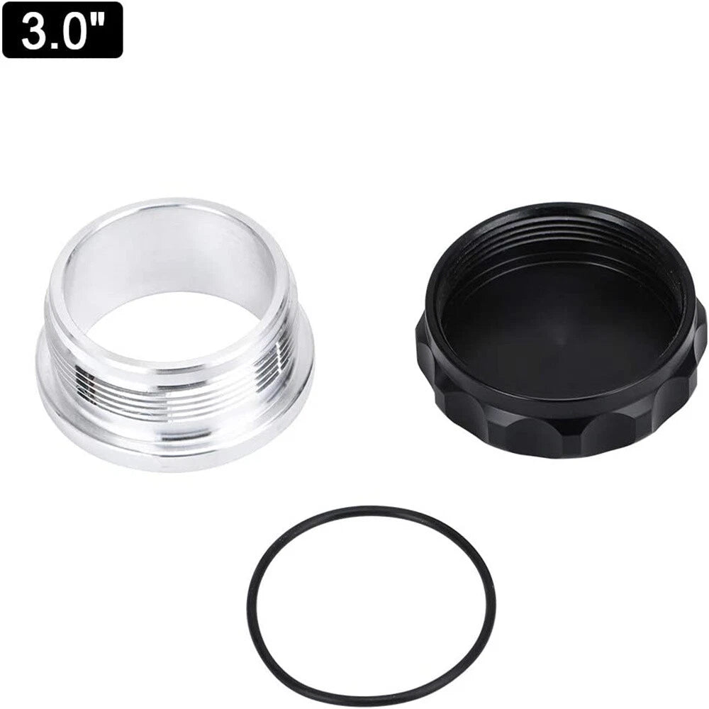 3" Aluminium Alloy Weld On Filler Neck & Cap for Oil Fuel Water Tank Black