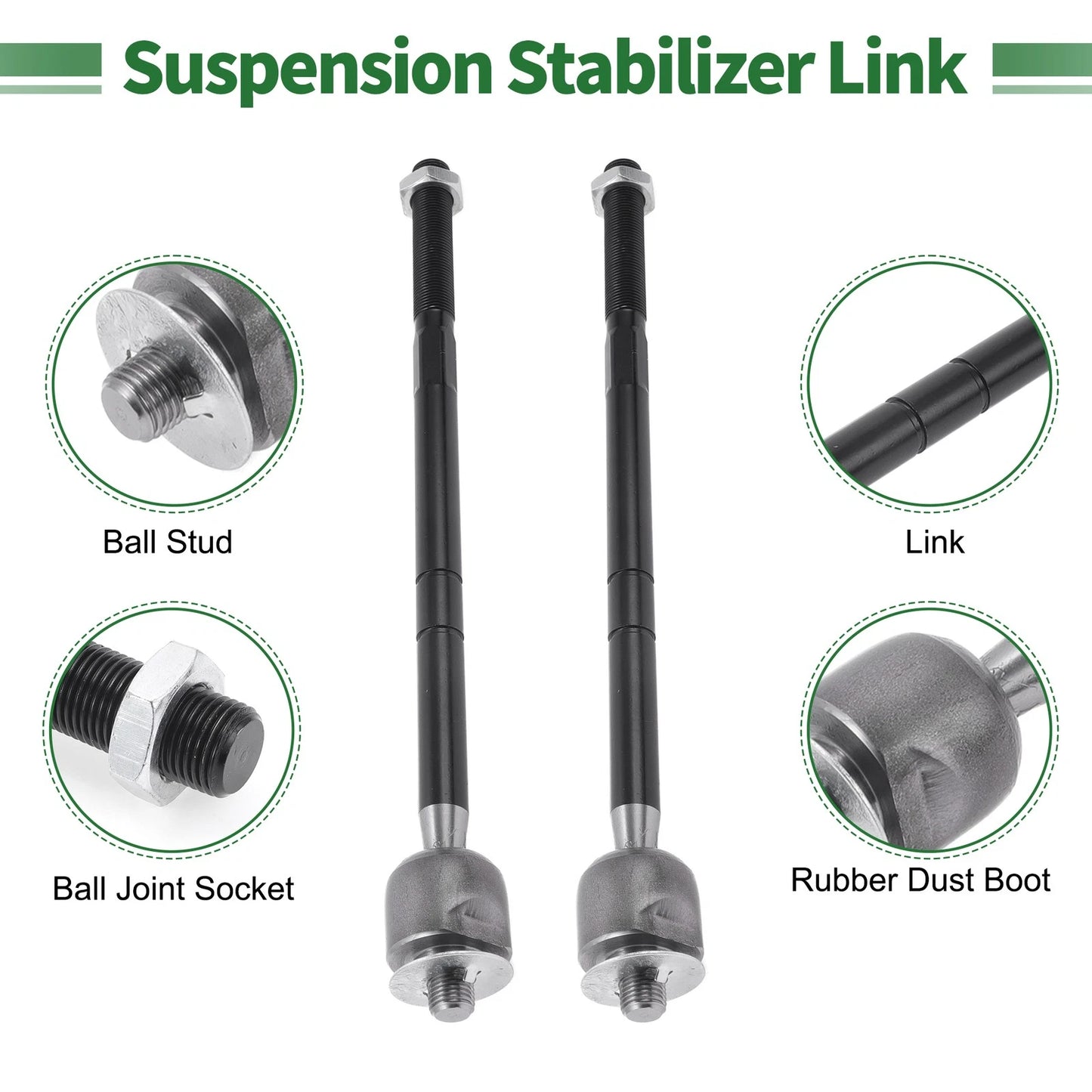 10 Pcs Front Suspension Kit Tie Rod Ends for Mazda (2004-2009)