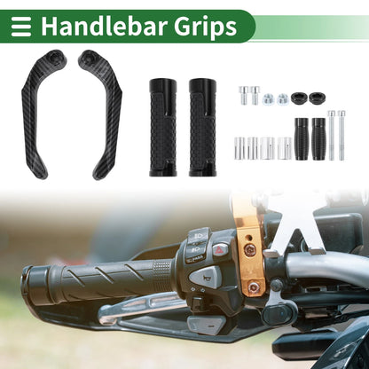 7/8" 22mm Hand Grips Rubber Black Plaid for Motorcycle