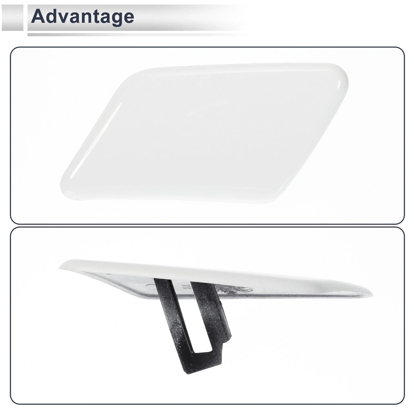 White Front Left Bumper Headlight Washer Nozzle Cover for Volvo C30 (2007-2013)