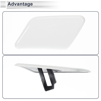 White Front Left Bumper Headlight Washer Nozzle Cover for Volvo C30 (2007-2013)