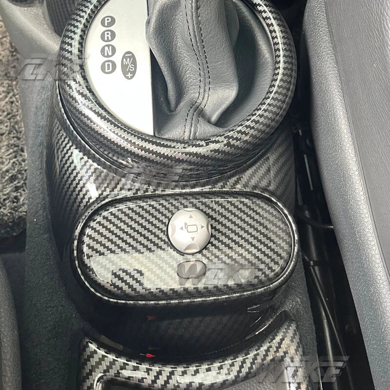 Carbon Fiber Style Side Mirror Adjust Panel Cover Trim for Mini R50 R52 R53
