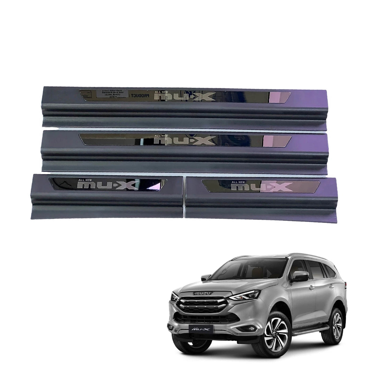 Matte Black Scuff Plate Door Sill Protector for Isuzu MU-X (2021-2024)