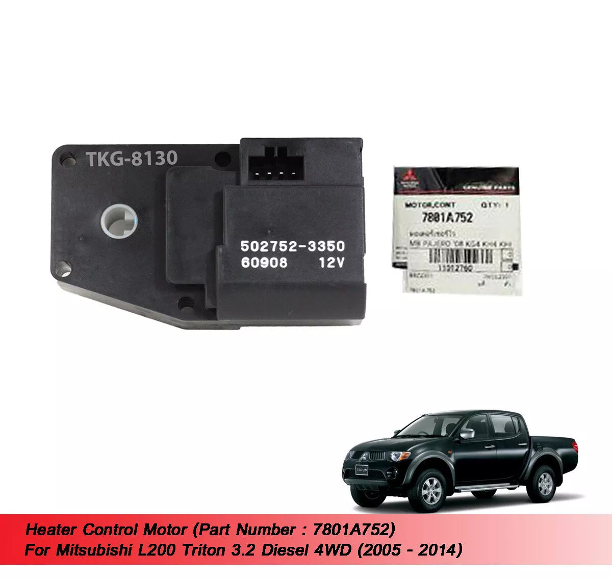 Heater Control Motor for Mitsubishi L200 Triton 3.2 Diesel 4WD (2005-2014)