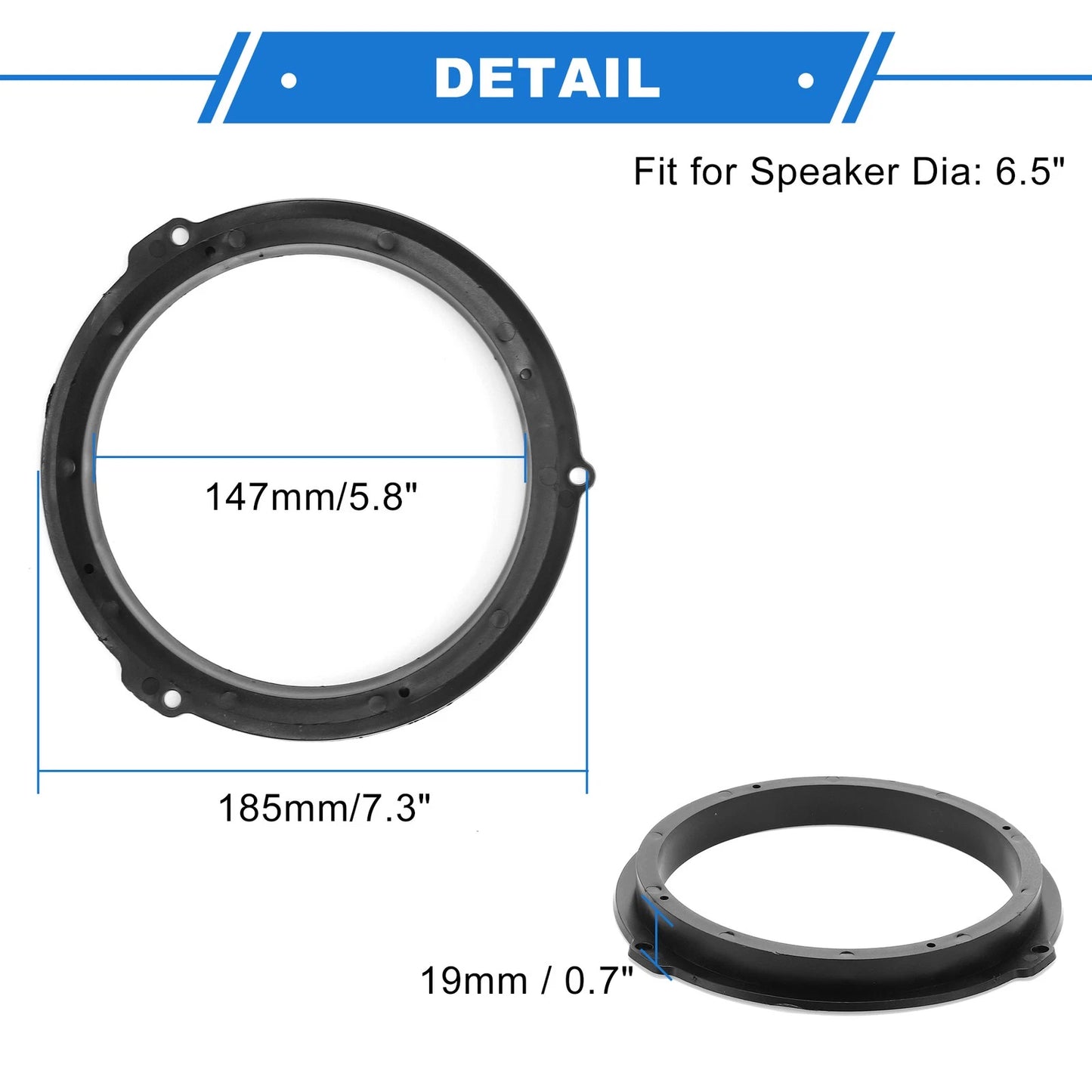 Speaker Spacer Ring Adapter for Ford Edge 6.5" (2015-2023) - 2 x Set