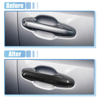 4pcs Door Handle Cover Trim for Toyota RAV4 (2019-2021) Carbon Fiber Black