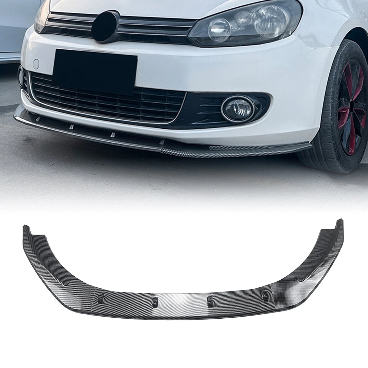 Front Bumper Spoiler Lip Splitter for VW Golf 6 MK6 (2008-2012)
