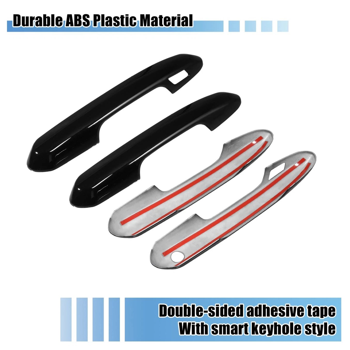 4 x Car Side Door Handle Cover Trim for Toyota Highlander RAV4 (2019-2021) Black