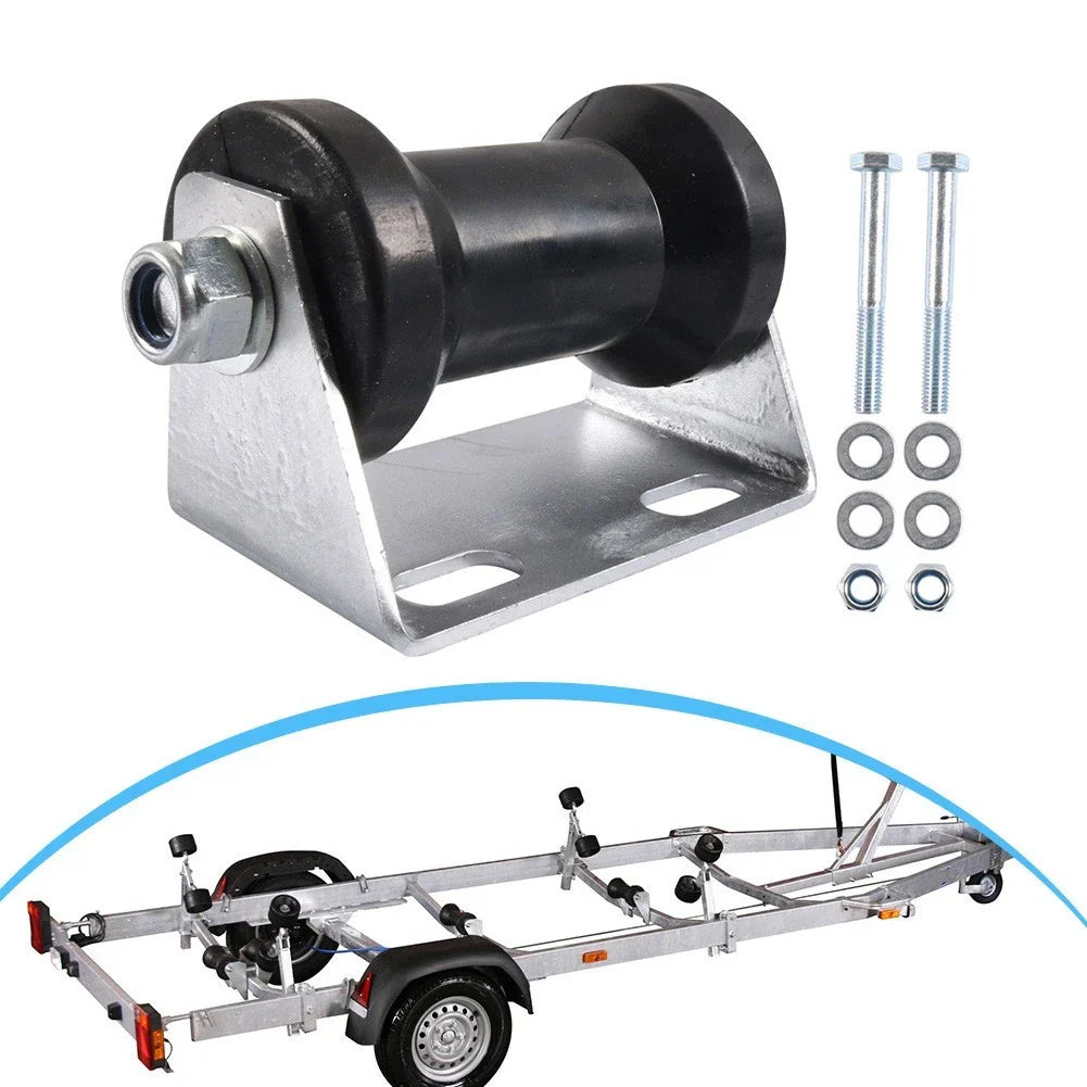 5 Inch Boat Trailer Keel Roller with Galvanized Steel Bracket Assembly