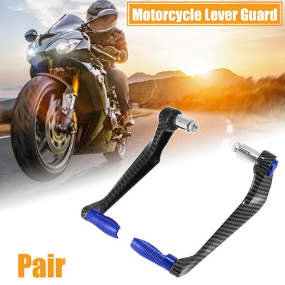 Pair Universal 7/8" Motorcycle Brake Clutch Lever Guard Hand Protector 22mm Blue