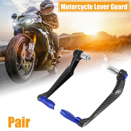 Pair Universal 7/8" Motorcycle Brake Clutch Lever Guard Hand Protector 22mm Blue