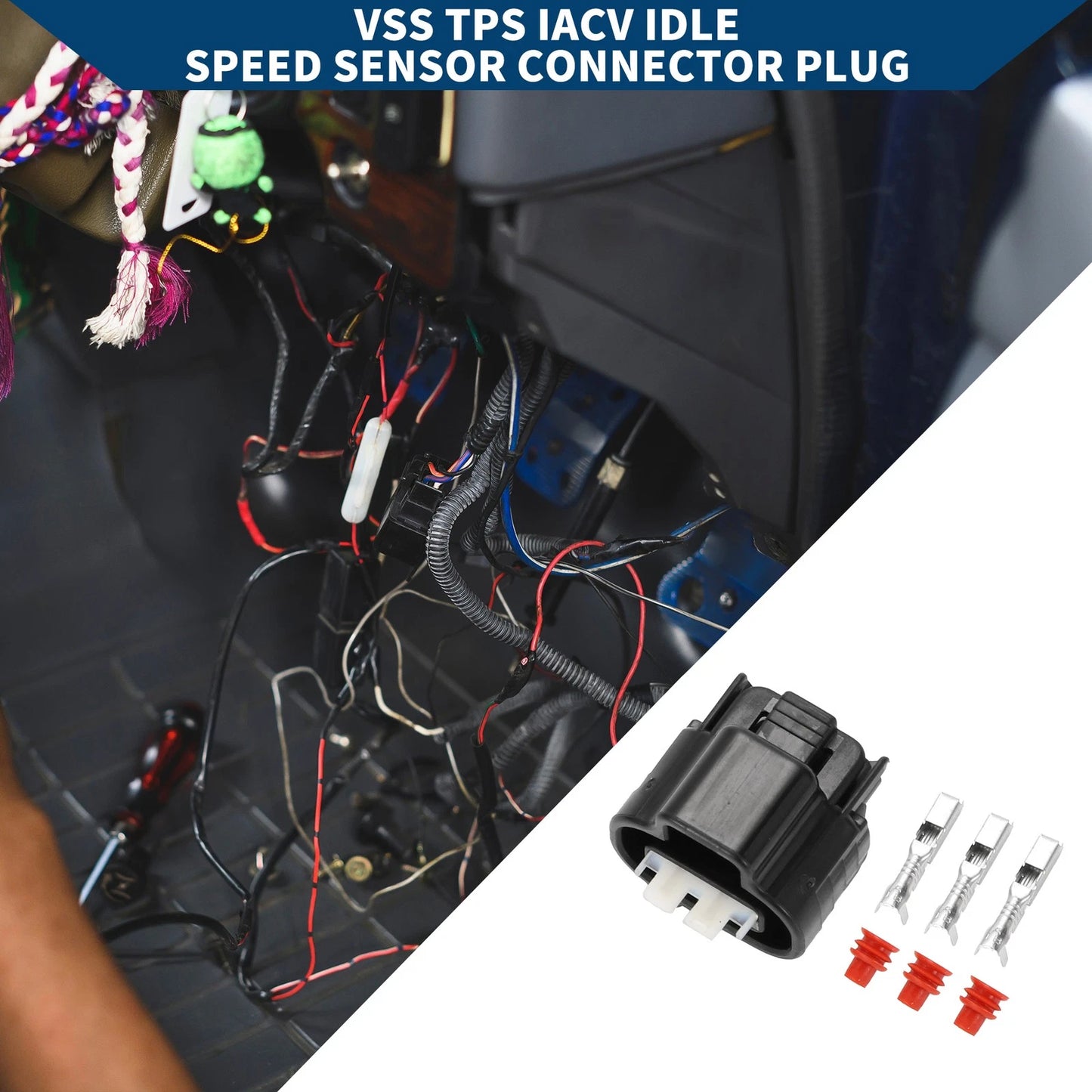 Idle Speed Sensor Connector Plug Female Wire Terminal for Toyota