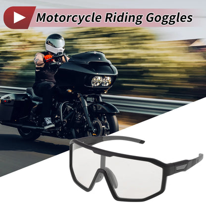 Goggles Motorcycle Riding Clear Lens Black Frame Cycling Sunglasses PC UV400