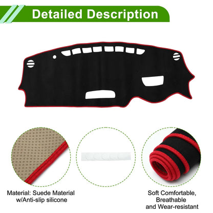 Dash Cover Mat for Mazda CX-3 (2016-2022) Sun Protector Pad Black Red