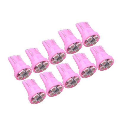 10x Pink T10 W5W 168 194 4-SMD LED Dash Light Bulbs