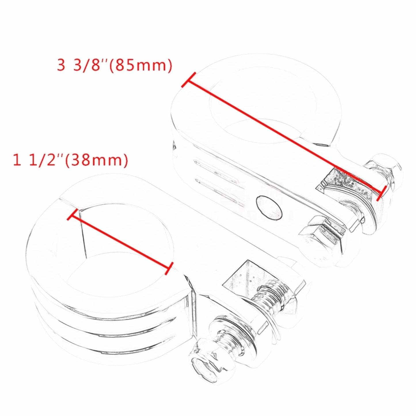 38MM Engine Guard Crash Bar Foot Peg Mount Clamp for Harley Dyna