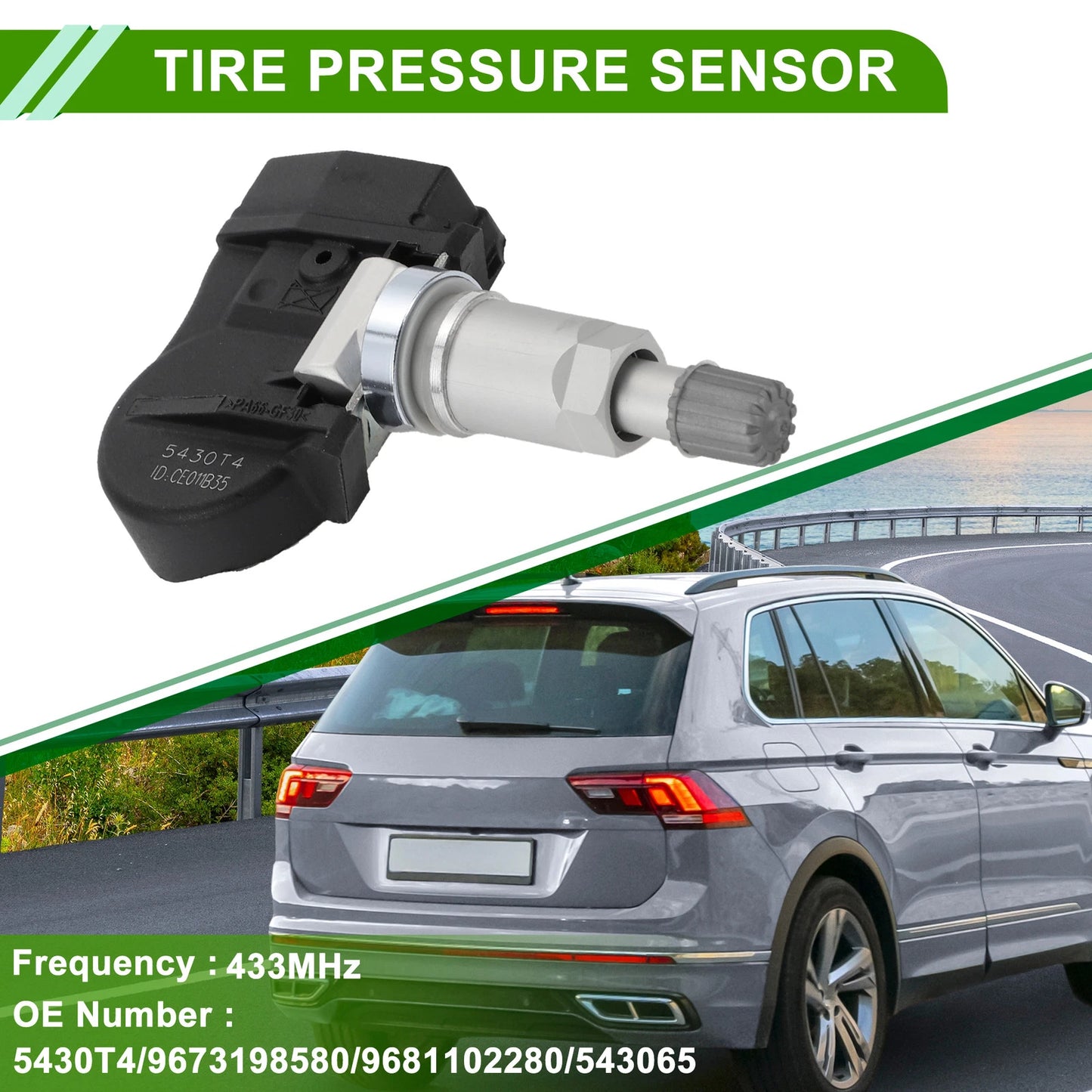 Tire Pressure Sensor for Peugeot 308 CC (2010 - 2013) 433MHz