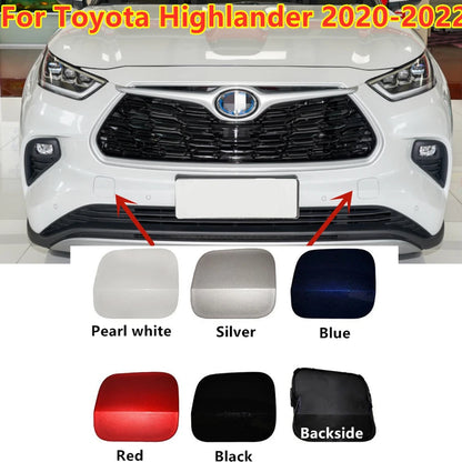 2x L/R Front Tow Eye Hook Cover Cap for Toyota Highlander (2020–2023)