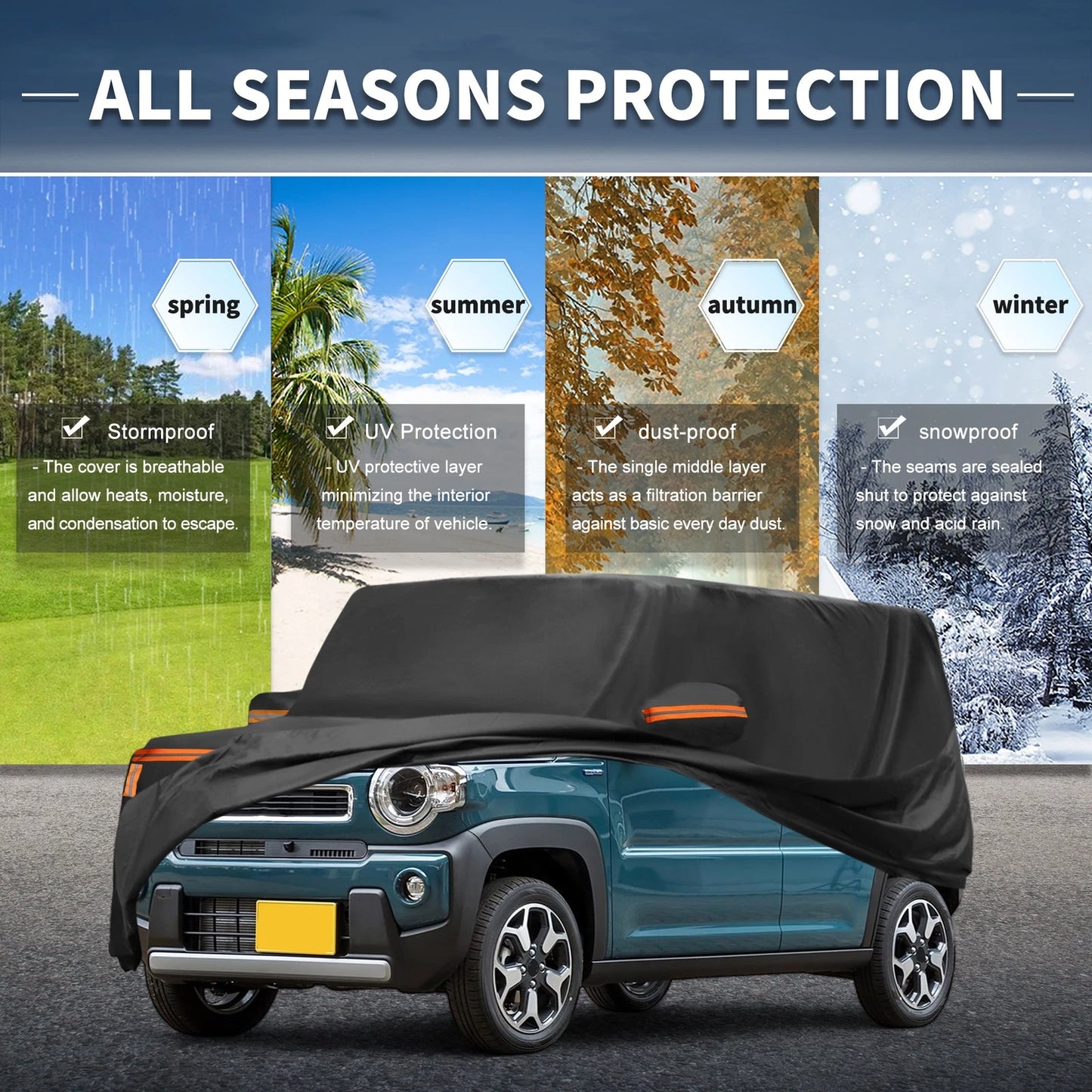Waterproof Aluminum Film Cotton Car Cover for Suzuki Hustler (2014-2023)