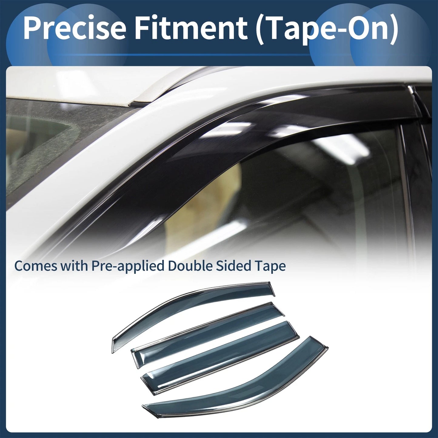 Window Deflectors 1 Set for Toyota Highlander (2008-2013)