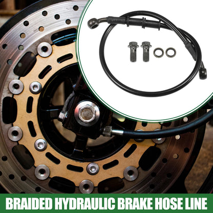 60cm Braided Hydraulic Brake Line Oil Hose Black Army Green for Motorcycle