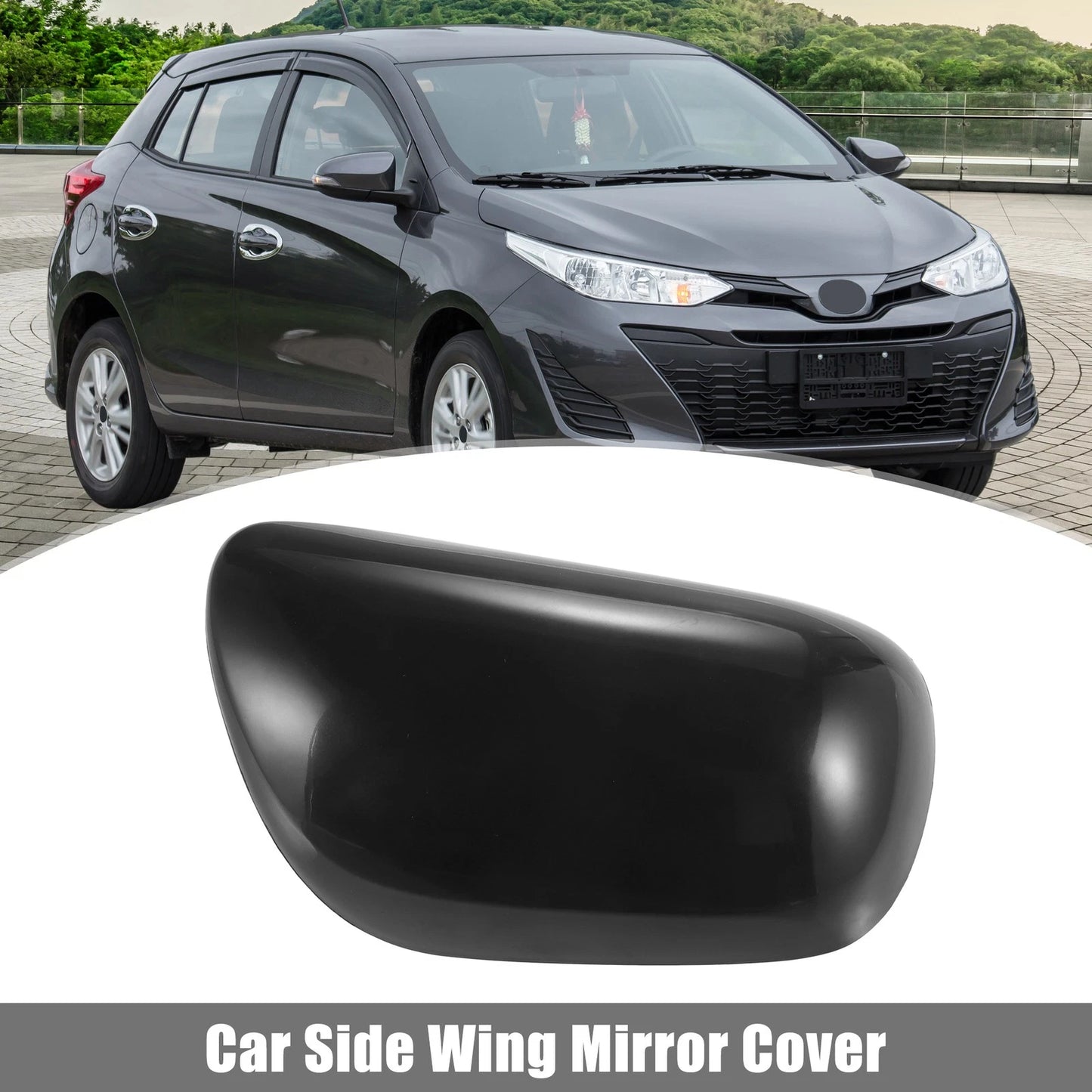 Right Side Door Wing Mirror Cover for Toyota Yaris (2008-2013) Gloss Black