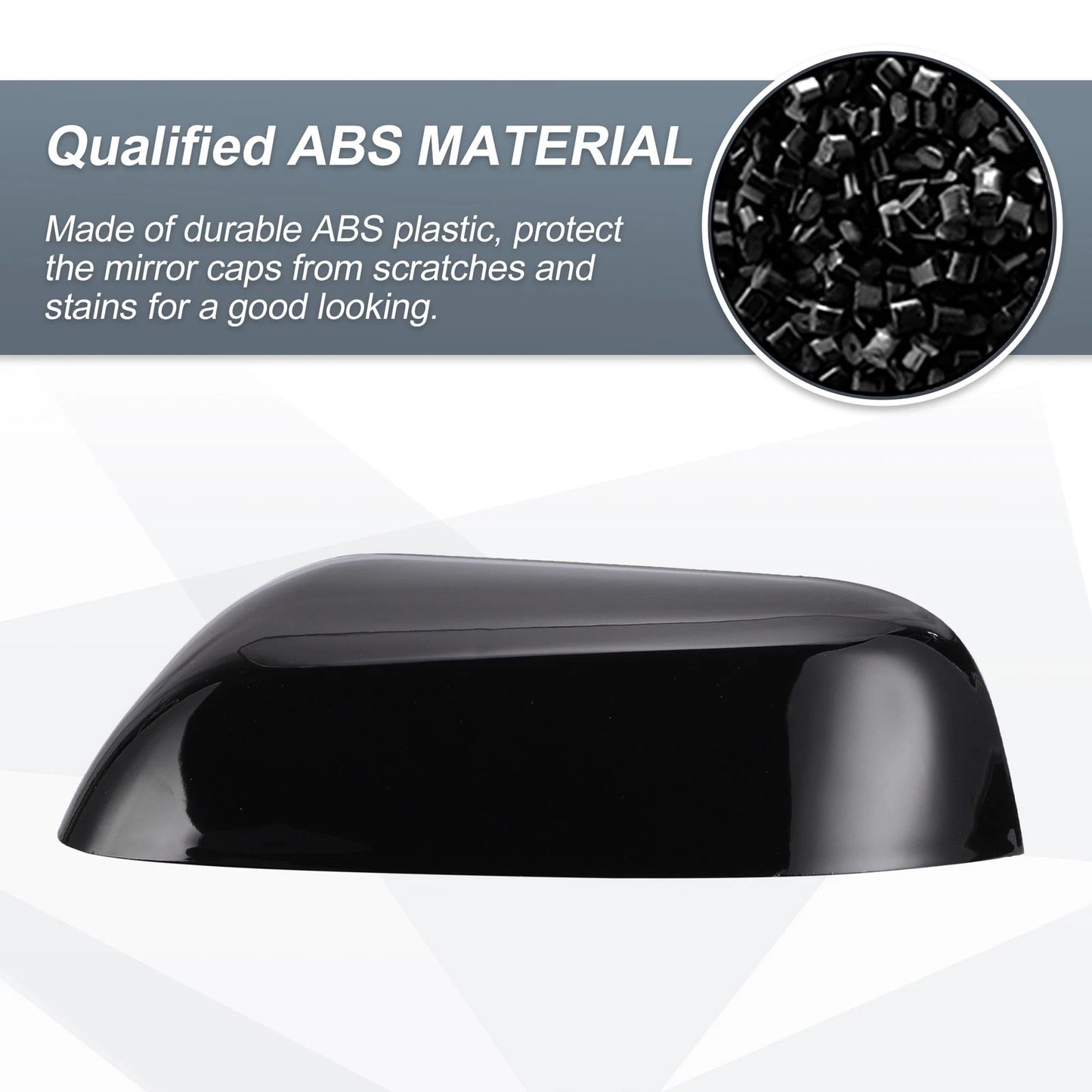 Left Side Rearview Mirror Cover Cap Gloss Black for Ford Explorer (2016-2019)