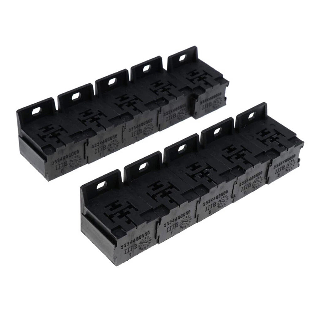 10 x 5Pin Relay Socket Connectors w/ 50 x 6.3mm Terminals for 12V/24V Systems