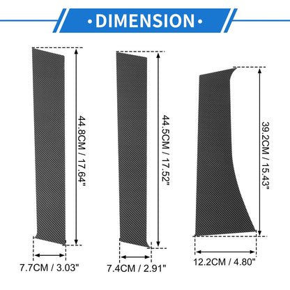 6 Pcs Door Pillar Window Trim Carbon Fiber for Mitsubishi Xpander (2018-2023)