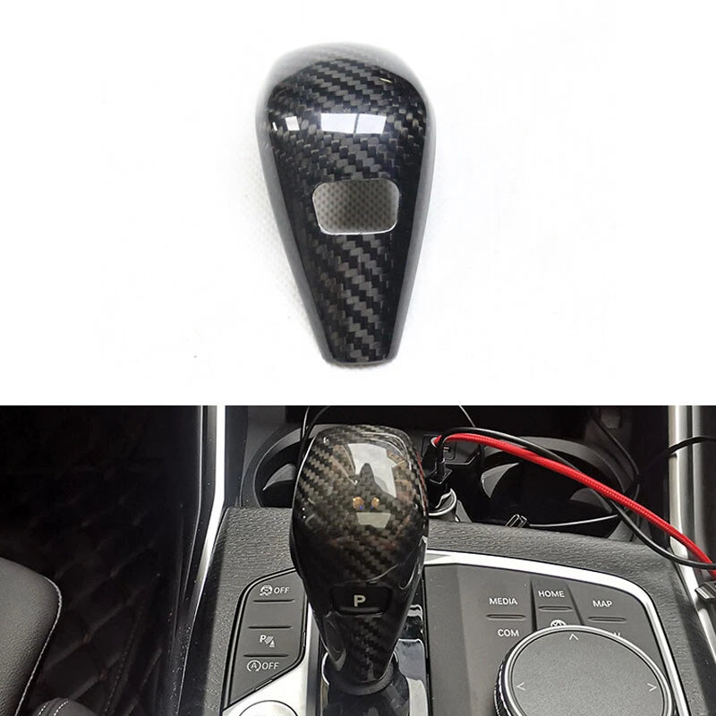 Real Carbon Fiber Gear Shift Head Cover Trim For BMW 3 Series G20 330i 340I M