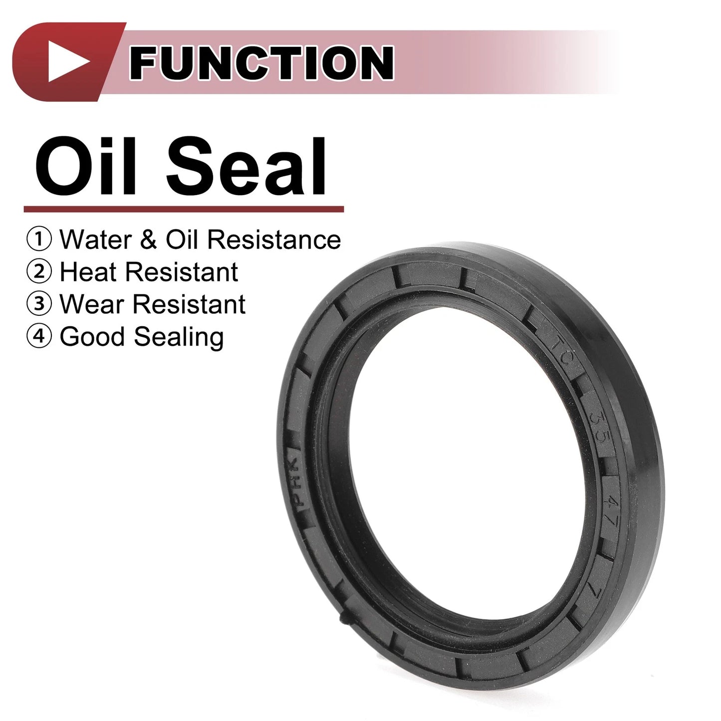 Rotary Shaft Seal Oil Seal 35x47x7mm Nitrile Black 5 Pcs for Make Model