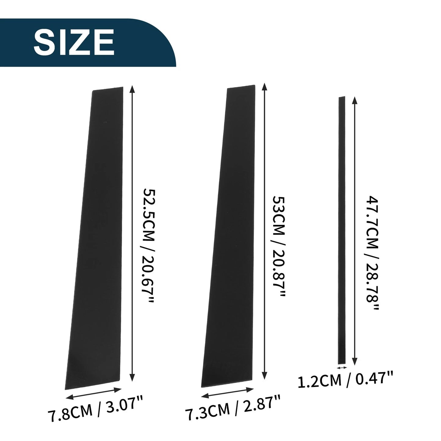 6 Pcs Door Pillar Window Trim for Toyota 4Runner (2003-2009) Black