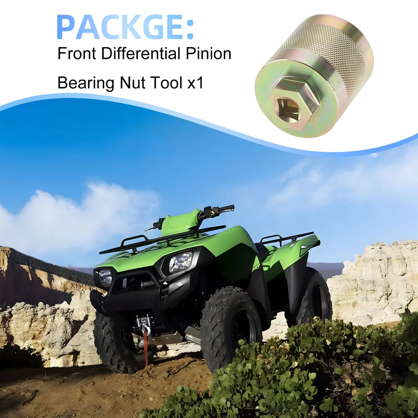 Front Differential Pinion Nut Tool for Kawasaki Brute Force 650/750 4x4/4x4i