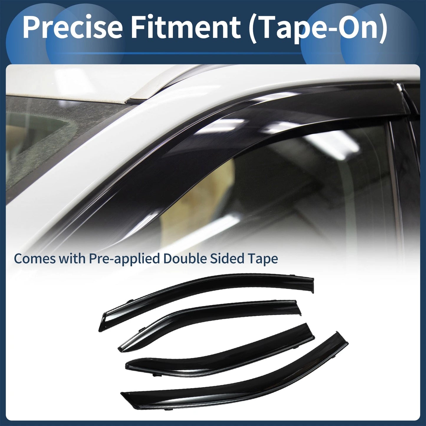 Window Deflectors for Toyota Camry 2007 Side Window Vent Visors Black 1 Set