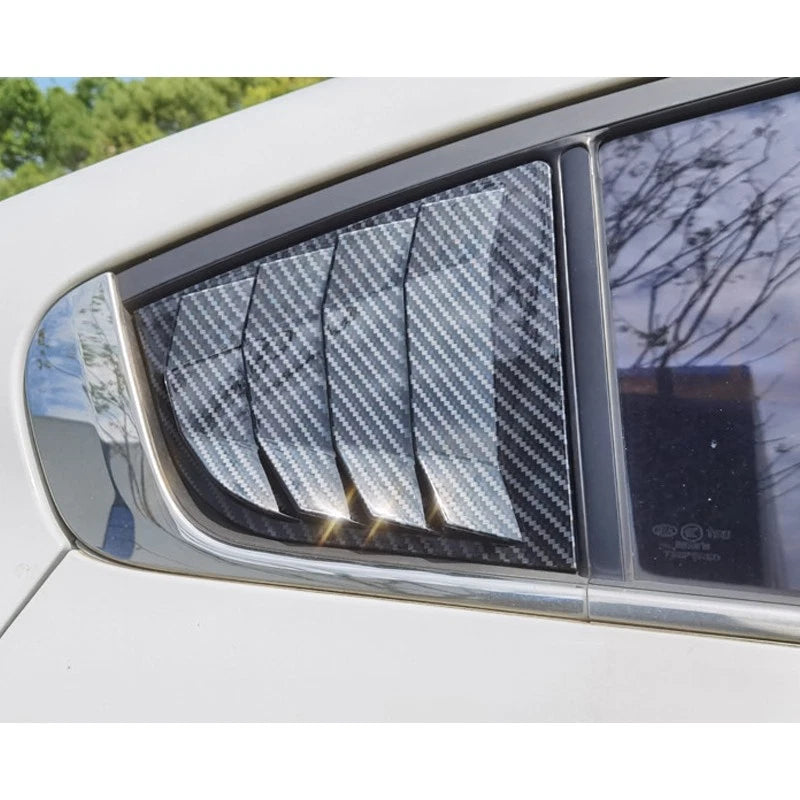 Black Rear Window Louvers for Kia K3 Forte (2014-2018)