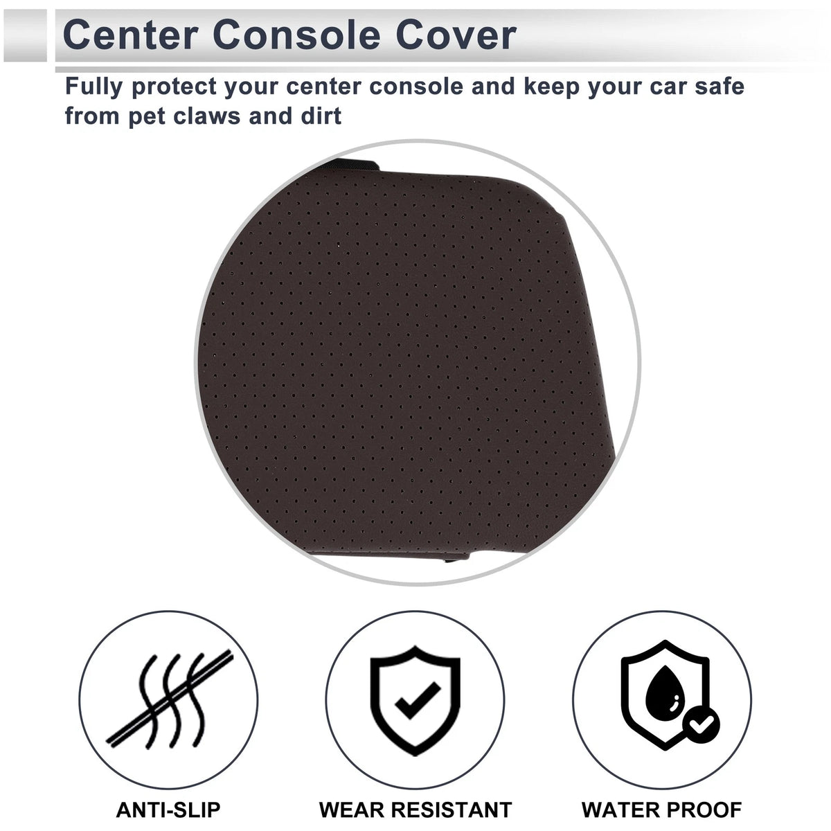 Center Console Cover with Storage Bag for BMW X5 (2019-2024) Dark Brown