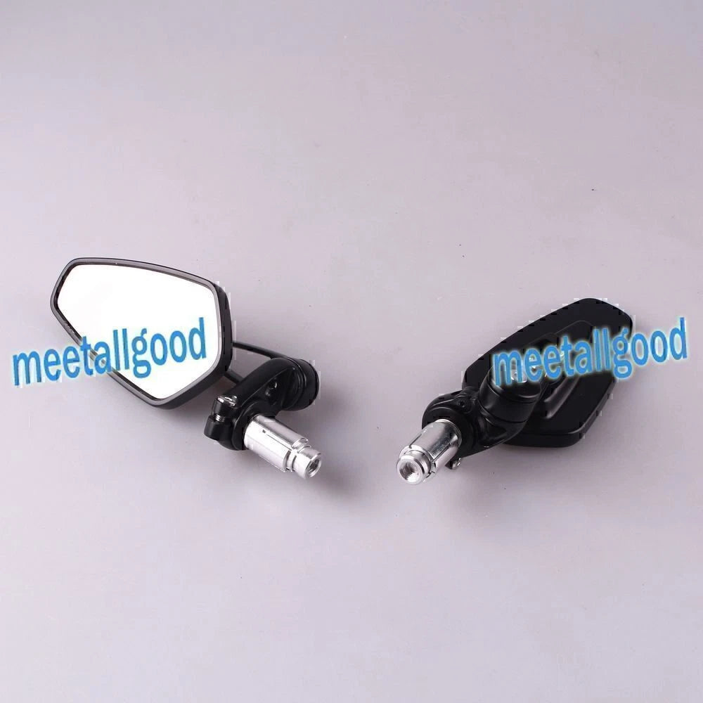Set of 2 Universal Fit 7/8" Handlebar End Rear View Mirrors for Motorcycles