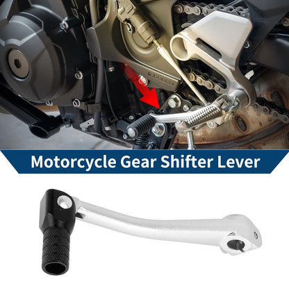 Folding Motorcycle Gear Shifter Lever for Bosuer 125 Siver Tone Black Head