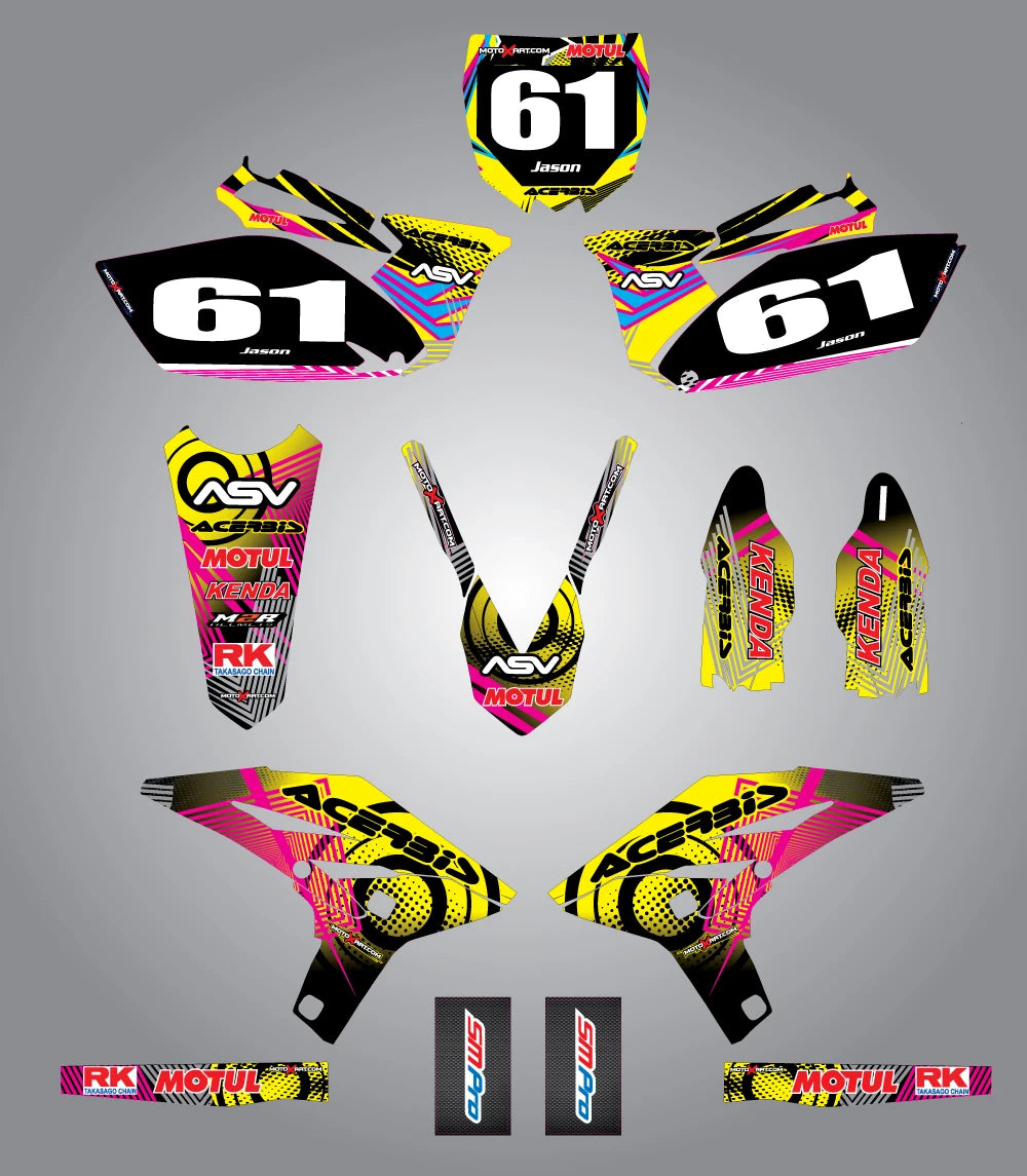 Full Graphic Kit Neon Style Stickers for Yamaha YZF 250 (2010-2013)