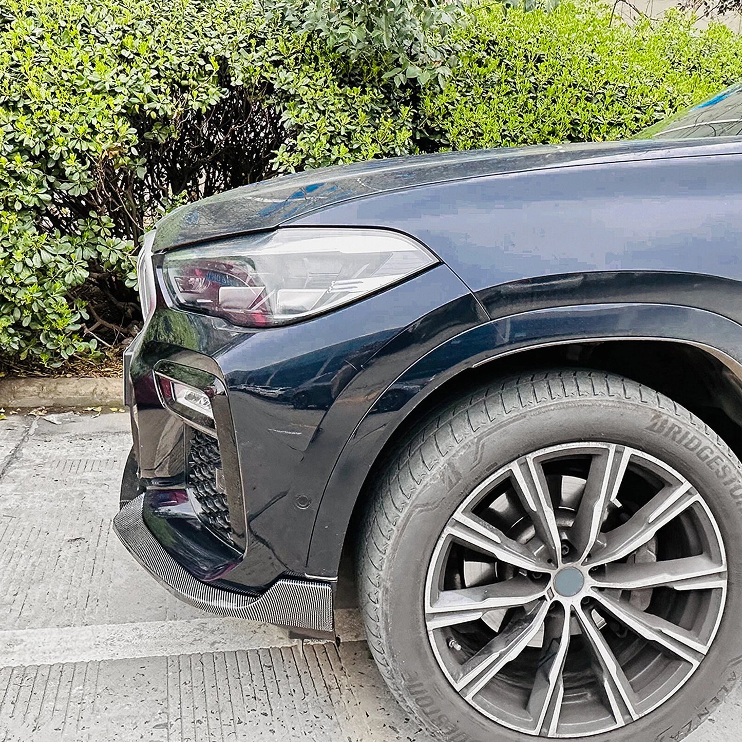 Front Bumper Spoiler Lip for BMW X6 G06 M Sport (2019-2023) Carbon Fiber Look
