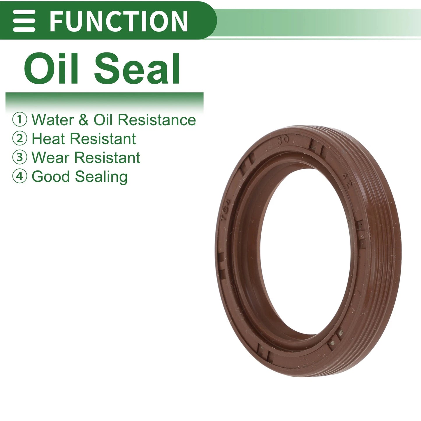 Oil Seal 30x42x7mm FKM Rubber High Pressure Brown 5 Pcs for Make Model