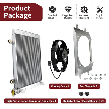 Aluminium Radiator Cooling Fan Shroud for Polaris Ranger 700 XP Crew 6x6 EFI