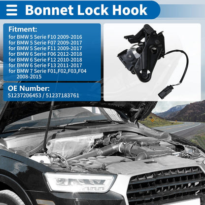 Hood Latch Assembly for BMW 5 Series F10 (2009-2016) - 1 x Quality Parts